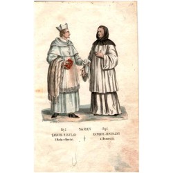 "Tab: XXXIV. Fig: 1. KANONIK SZPITALNY z Beauvais. Fig 2. ZAKONNIK REGULAR: S. Marka w Mantui."