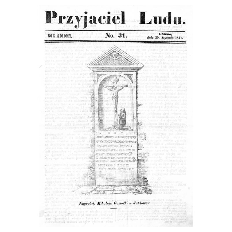 "Nagrobek Mikołaja Gomołki w Jazłowcu." (faktycznie Michała Gomółki)