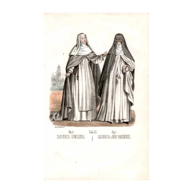 "Tab: LX. Fig: 1. ZAKONNICA z GÓRY PANIEŃSKIÉJ. Fig: 2. ZAKONNICA HUMILIATKA."