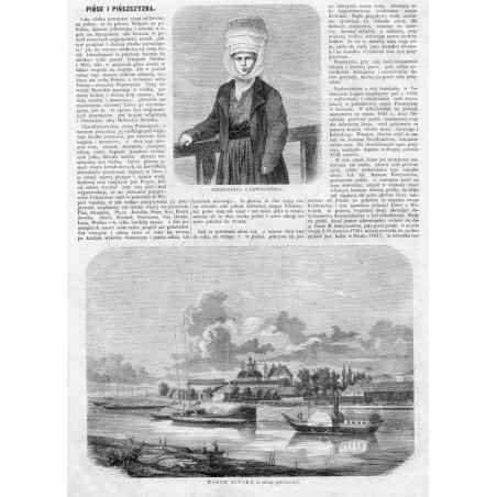 [1] Mieszczanka z Dawidgródka [2] Widok Pińska ze strony południowej [3] Mieszczanka z Petrykowa [4] Kościół w Ochowie pod Pi