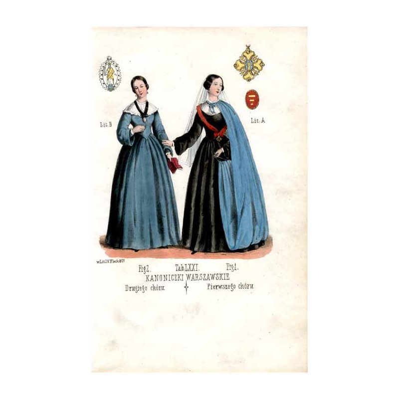 "Tab: LXXI. KANONICZKI WARSZAWSKIE Fig: 1. Pierwszego chóru Fig: 2. Drugiego chóru"
