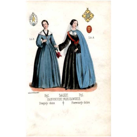 "Tab: LXXI. KANONICZKI WARSZAWSKIE Fig: 1. Pierwszego chóru Fig: 2. Drugiego chóru"