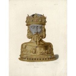 Głowa srebrna św. Zygmunta w Płocku / "GŁOWA SREBRNA S. ZYGMUNTA W PŁOCKU. R. 1370. P. WIEK XIV."