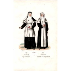 "Tab: XLV. Fig: 1. ZAKONNICA. oczyszczenia. N. M. Panny we Włoszech. Fig: 2. FILIPINKA czyli Oratorianka."