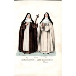 "Tab: XLVIII. Fig: 1. ZAKONNICA UCIECZKI N. M. PANNY. Fig: 2. ZAKONNICA CHRZESCIANSKIEJ MIŁOŚCI. N. M. Panny."