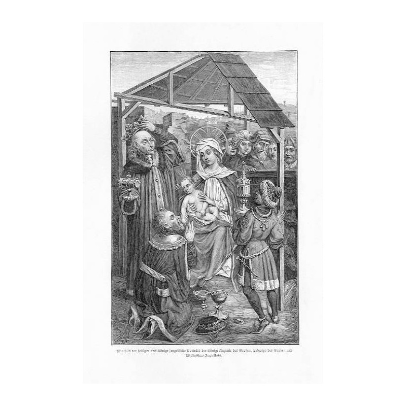 "Altarbild der heiligen drei Könige (angebliche Porträts der Könige Kazimir des Großen, Ludwigs des Großen und Władysław Jagiełł
