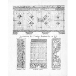Katedra / "I. Archivalmer des Breslauer Domkapitels von 1455. II. Nordseite, (Aufrils). IIIa. Südseite, (Stirn.). IIIb. Südseite