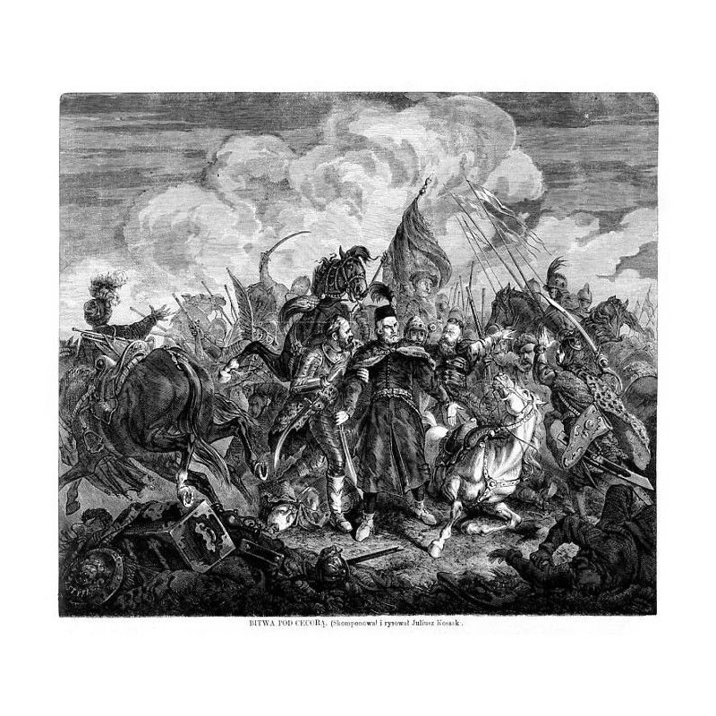 Bitwa pod Cecorą. Skomponował i rysował Juliusz Kossak / "BITWA POD CECORĄ. (Skomponował i rysował Juliusz Kossak)."