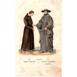 "Tab: LXXIX. Fig: 1. TERCYARZ ZGROMADZENIA w Lombardii. Fig: 2. ZAKONNIK POKUTUJĄCY."