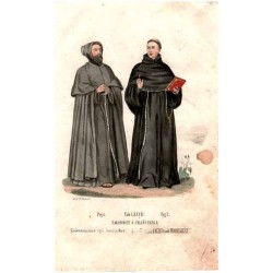 "Tab: LXXVII. ZAKONNICY S: FRAŃCISZKA Fig: 1. Konwentualista czyli Franciszkan. Fig: 2. KonWENTUALISTA czyli FRANCISZKAN."