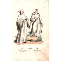 "Tab: LXVII. Fig: 1. ZAKONNIK z FLORY w Kalabrii. Fig: 2. CYSTERS REFORMOWANY Feuillans w Francii."