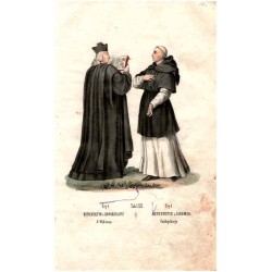 "Tab: LXII. Fig: 1. BENEDYKTYN z ZGROMAD: Fuldejskiego. Fig: 2. BENEDYKTYN z KONGREGACYI S. Wiktora."