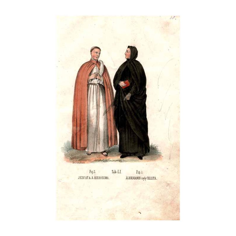 "Tab: LI. Fig: 1. ALEKSIANIN czyly CELLITA. Fig: 2. JEZUATA A. HIERONIMA."