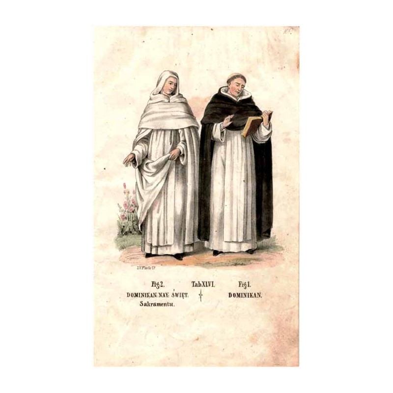 "Tab: XLVI. Fig: 1. DOMINIKAN. Fig: 2. DOMINIKAN: NAY: ŚWIĘT: Sakramentu."