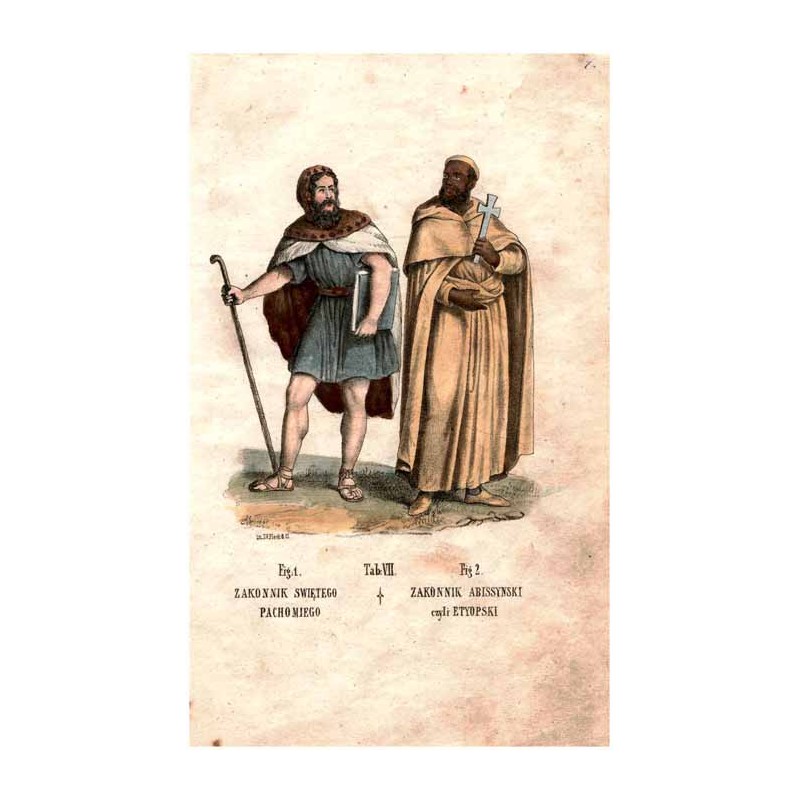 "Tab: VII. Fig: 1. ZAKONNIK SWIĘTEGO PACHOMIEGO Fig 2. ZAKONNIK ABISSYNSKI czyli ETYOPSKI"