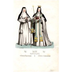 "Tab: LXXX. KARTUZYANKI Fig: 1. u Ubiórze Klasztornym Fig 2. w Ubiórze Ceremonialnym"