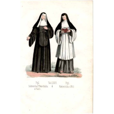 "Tab: LXXIX. Fig: 1. Kanoniczka z Noli Fig: 2. Zakonnica So Franciszka. a Paulo"