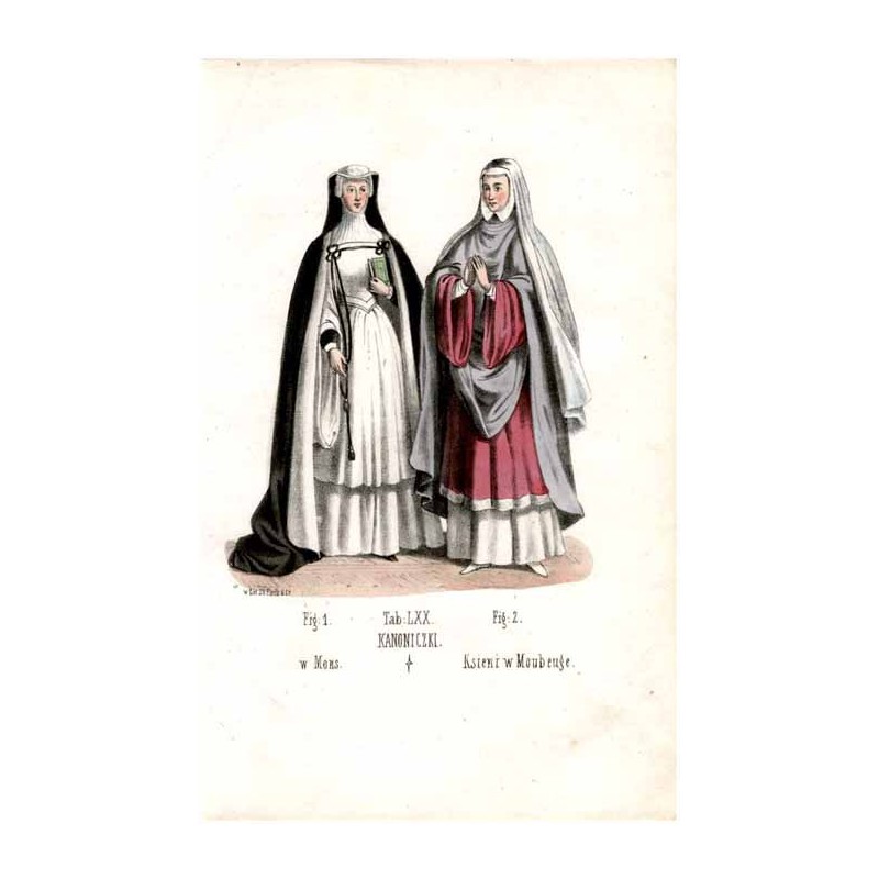 "Tab: LXX. KANONICZKI. Fig: 1. w Mons. Fig: 2. Ksieni w Moubeuge."