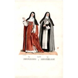 "Tab: XLVII. Fig: 1. ZAKONNICA WCIELENIA PAŃSKIEGO. Fig: 2. ZAKONNICA MIŁOŚIERDZIA N. M. PANNY."