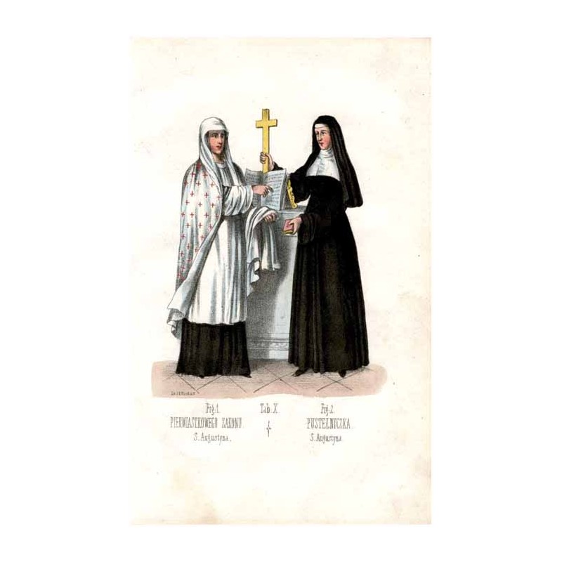 "Tab: X. Fig: 1. PIERWIASTKOWEGO ZAKONU. S. Augustyna. Fig: 2. PUSTELNICZKA. S. Augustyna."