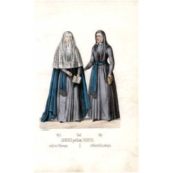 "Tab: V. ZAKONNICE pod Nazwą JOZAFATEK. Fig: 1. w Ubiorze Klasztornym. Fig: 2. w ubiorze Chórowym."