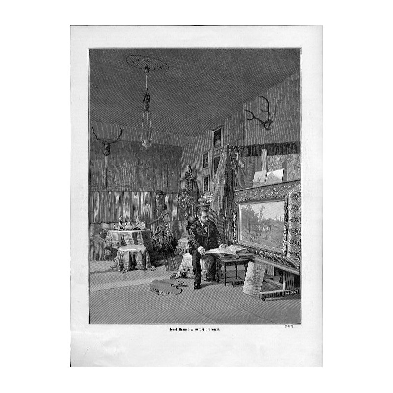 "Józef Brandt w swojéj pracowni. (3327)"