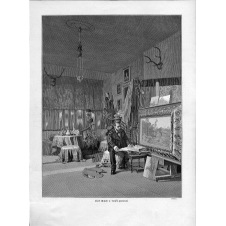 "Józef Brandt w swojéj pracowni. (3327)"