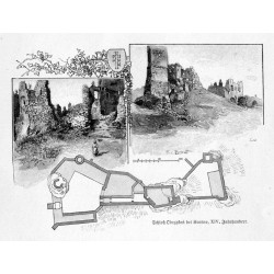 "Schloß Odrzykoń bei Krosno, XIV. Jahrhundert."