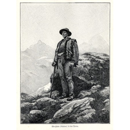 "Ein Hirte (Juhász) in der Tatra." / Tatry. Juhas