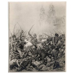 Fotografia obrazu Juliusza Kossaka ze zbiorów lwowskich: "Niemiec, Moskal nie osiędzie"