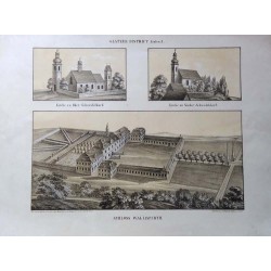 "GLATZER DISTRICT Liefer: 3. Kirche zu Ober-Schwedeldorf. Kirche zu Nieder-Schwedeldorf. SCHLOSS WALLISFURTH."