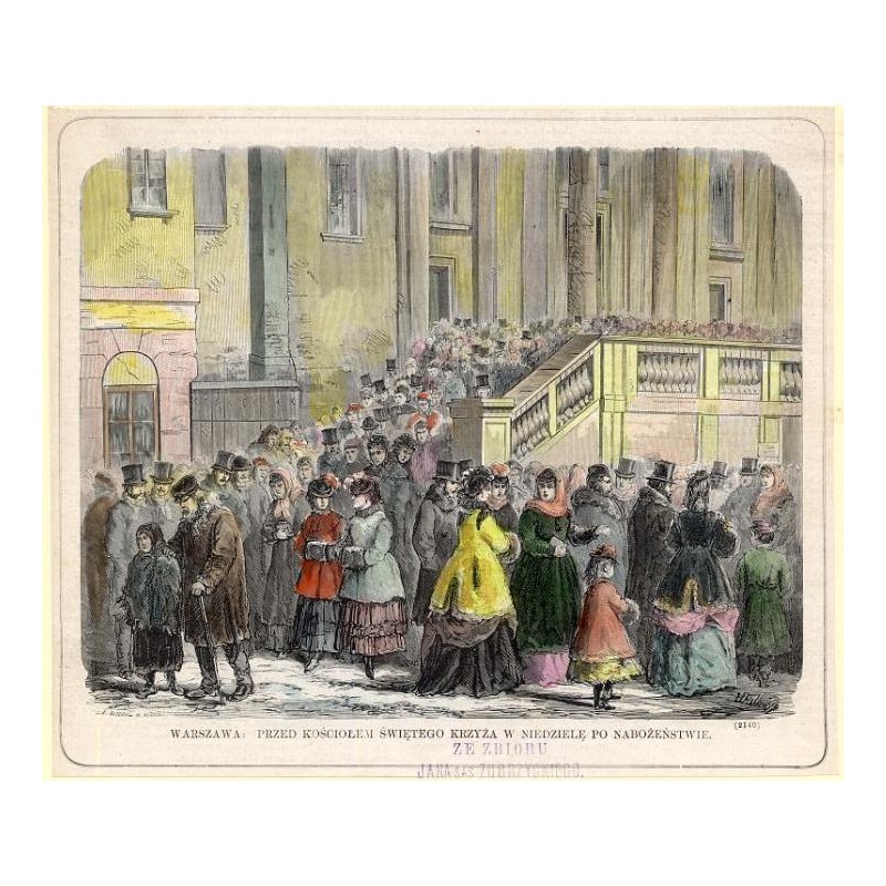 Warszawa: przed kościołem Świętego Krzyża w niedzielę po nabożeństwie (2140) / "WARSZAWA: PRZED KOŚCIOŁEM ŚWIĘTEGO KRZYŻA W NIED