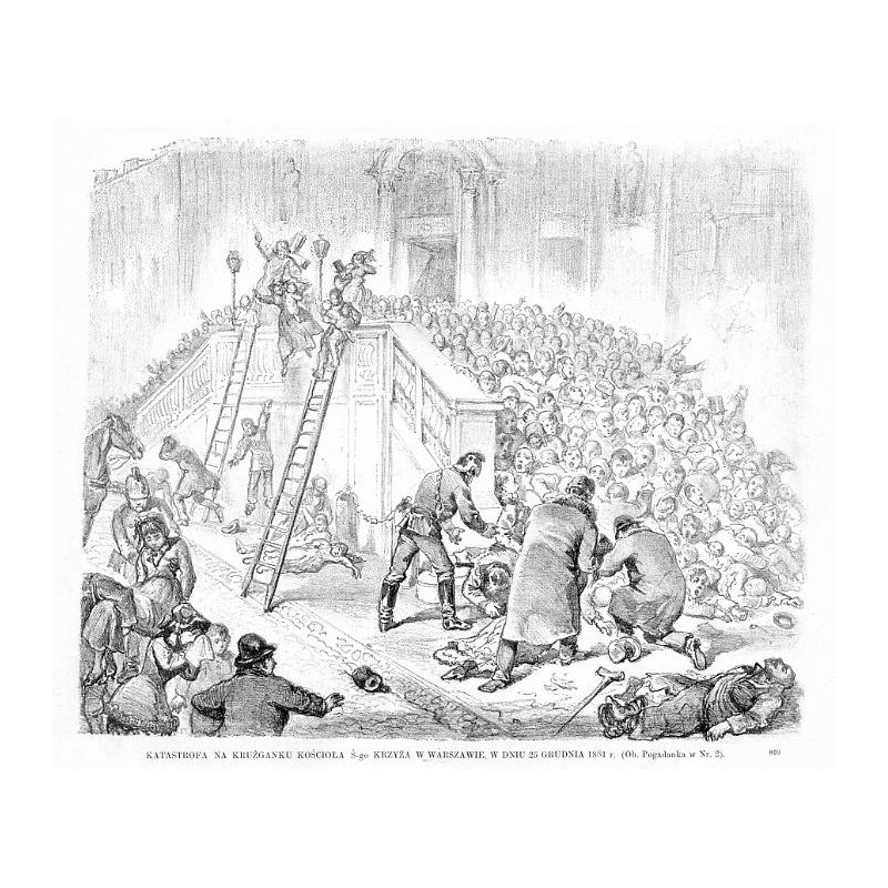 Katastrofa na krużganku Kościoła św. Krzyża w Warszawie, w dniu 25 grudnia 1881 r. 860 / "KATASTROFA NA KRUŻGANKU KOŚCIOŁA Ś-go