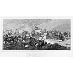 Jarmark na konie w Bałcie. Podług akwareli Juliusza Kossaka, rysował Wojciech Kossak / "JARMARK NA KONIE W BAŁCIE. Podług akware