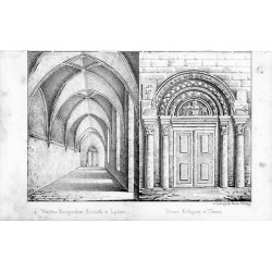 "Wnętrze Krużgankow Kościoła w Lędzie / Drzwi Kollegiaty w Tumie"