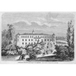 Zakład wodnoleczący w Dębnie. Rysował z litografii Lewicki / "ZAKŁAD WODNOLECZĄCY W DĘBNIE. (Rysował z litografii Lewicki)."