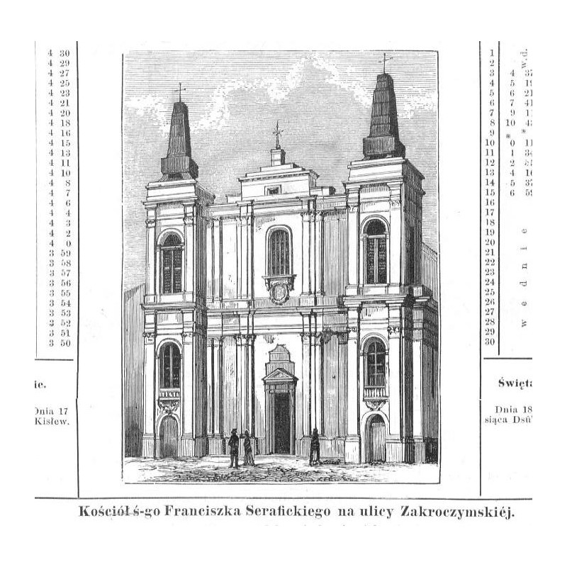 "Kościół ś-go Franciszka Serafickiego na ulicy Zakroczymskiéj."