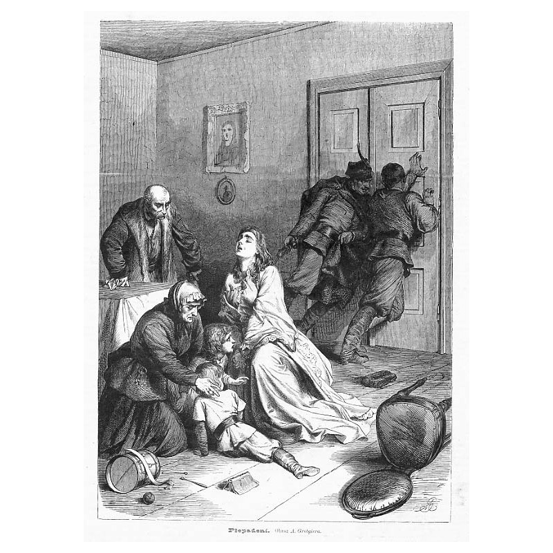 "Přepadeni. Obraz A. Grotgiera." / Obrona dworu