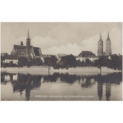 Breslau. Oderpartie mit Kreuzkirche u. Dom