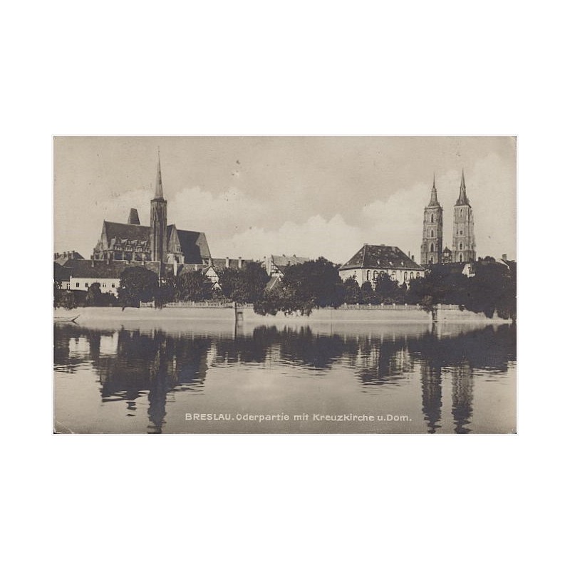 Breslau. Oderpartie mit Kreuzkirche u. Dom