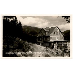 Krkonoše, Svatý Petr. Hotel "Panorama" telefon 52 Šp. Mlýn. Riesengebirge, Sct. Peter, Hotel "Panorama", Telefon 52 Spindlermühl