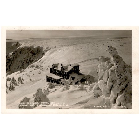 Krkonoše: Labská boude 1284 m. n. m. Riesengebirge: Elbfallbaude 1284 M. ü. M. 25882