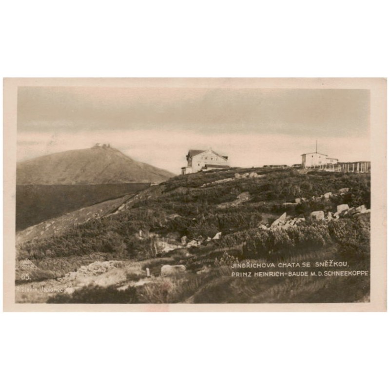 65. Jindřichova chata se Sněžkou. Prinz Heinrich-Baude m. d. Schneekoppe