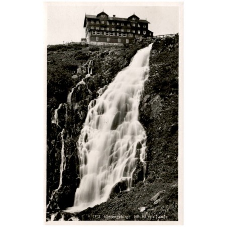 1712. Riesengebirge Elbfall mit Baude