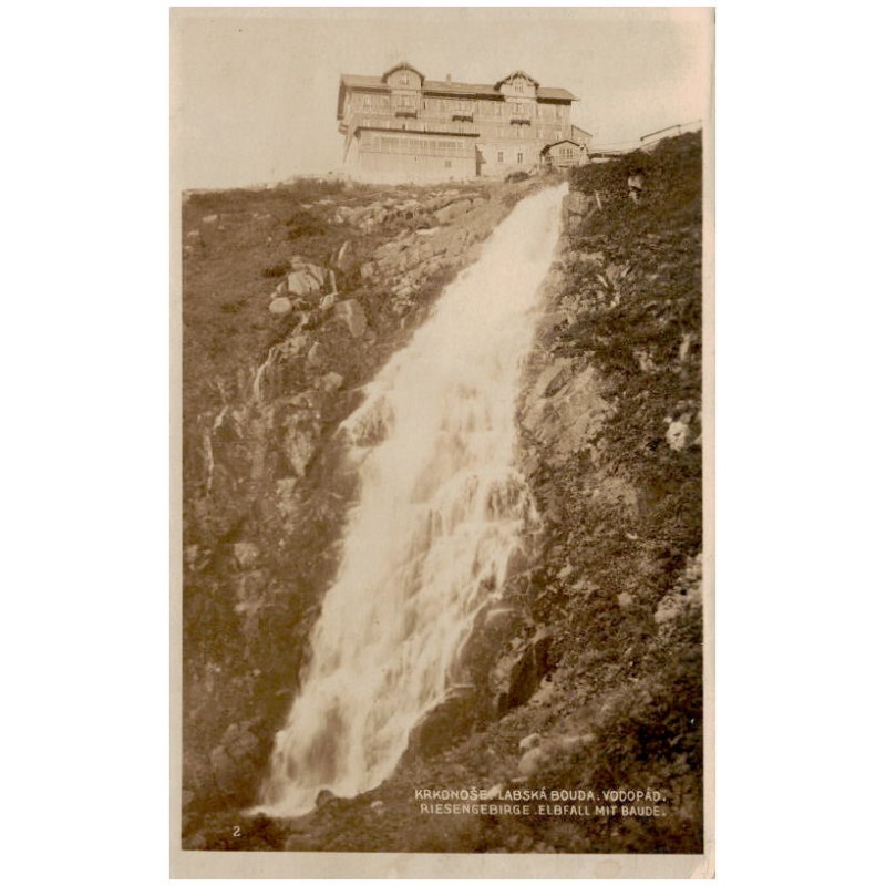 Krkonoše. Labská bouda. Vodopád. Riesengebirge. Elbfall mit Baude. 2
