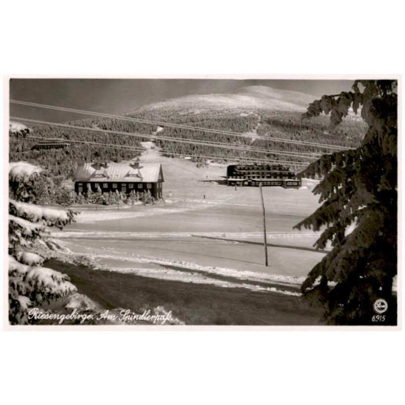 Riesengebirge. Am Spindlerpaß. 6915  / Rewers: Riesengebirge Kleine Sturmhaube, Spindlerbaude u. Jugendkammhaus
