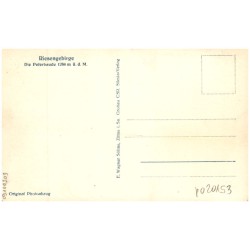 Die Peterbaude 1288 m ü. d. M. 1872 / Rewers: Riesengebirge. Die Peterbaude 1288 m ü. d. M.