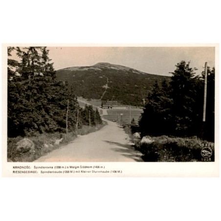 Krkonoše: Špindlerovka (1208 m.) s Malým Šišákem (1436 m.) Riesengebirge: Spindlerbaude (1208 M.) mit Kleiner Sturmhaube (1436 M