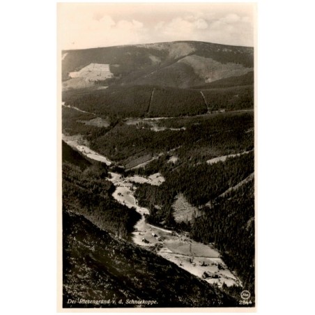 Der Riesengrund v. d. Schneekoppe. 2844 / Rewers: Riesengebirge. Der Riesengrund von der Schneekoppe
