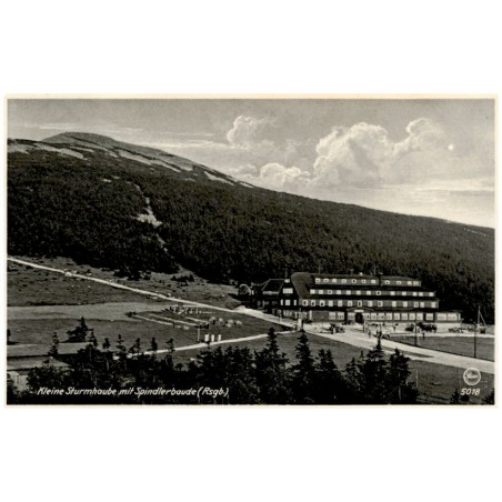 Kleine Sturmhaube mit Spindlerbaude (Rsgb.) 5018 / Rewers: Riesengebirge Die Spiondlerbaude mit "Kleiner Sturmhaube" (1208 m ü.